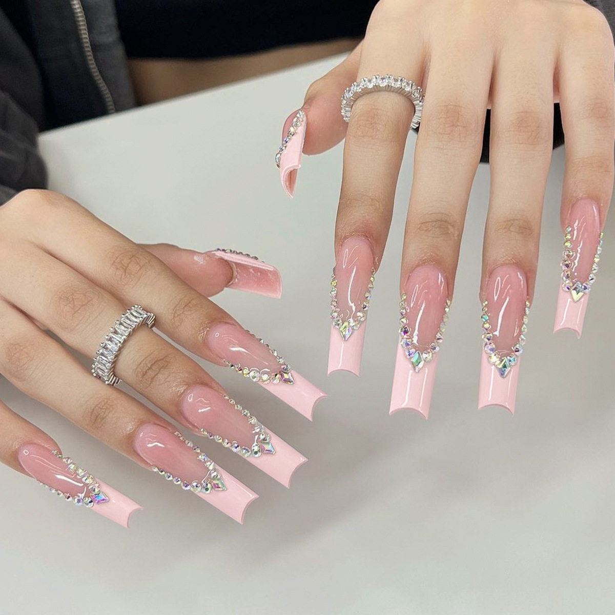 24pcs Long Ballet False Nails  – Pressed Flower Art Bewertung und Preis
