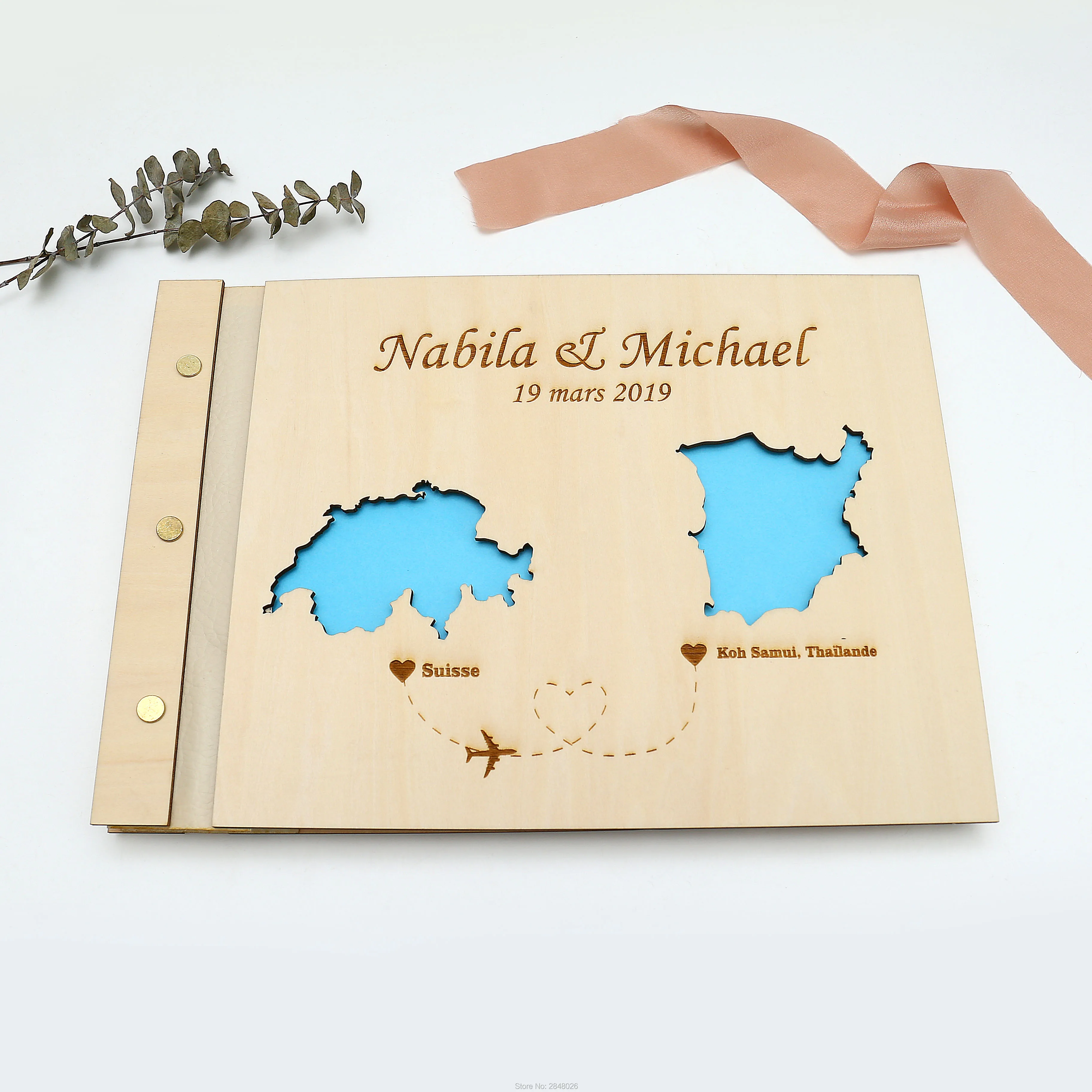 Rustic engraved wedding guestb – Custom Star Map Bewertung und Preis