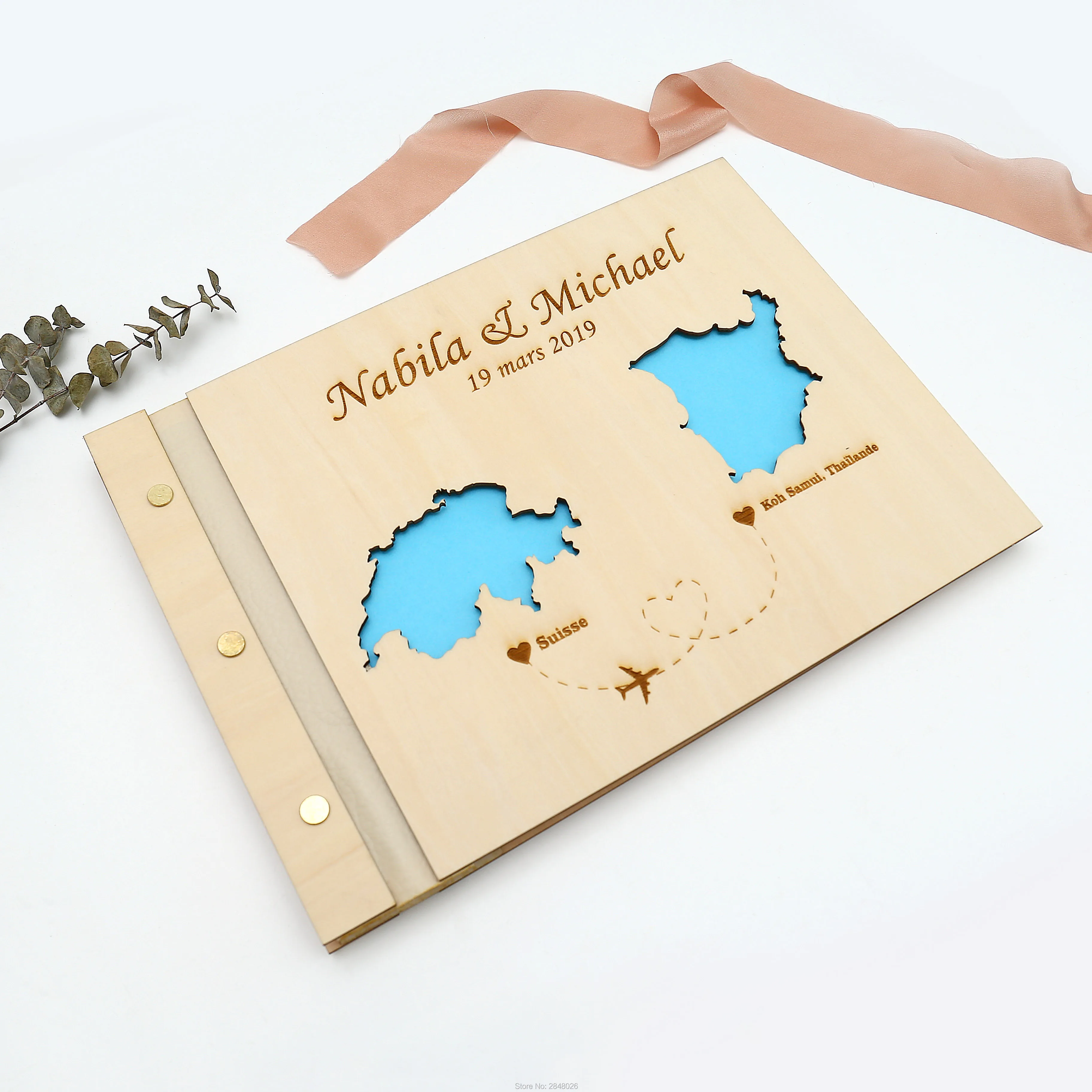 Rustic engraved wedding guestb – Custom Star Map Bewertung und Preis