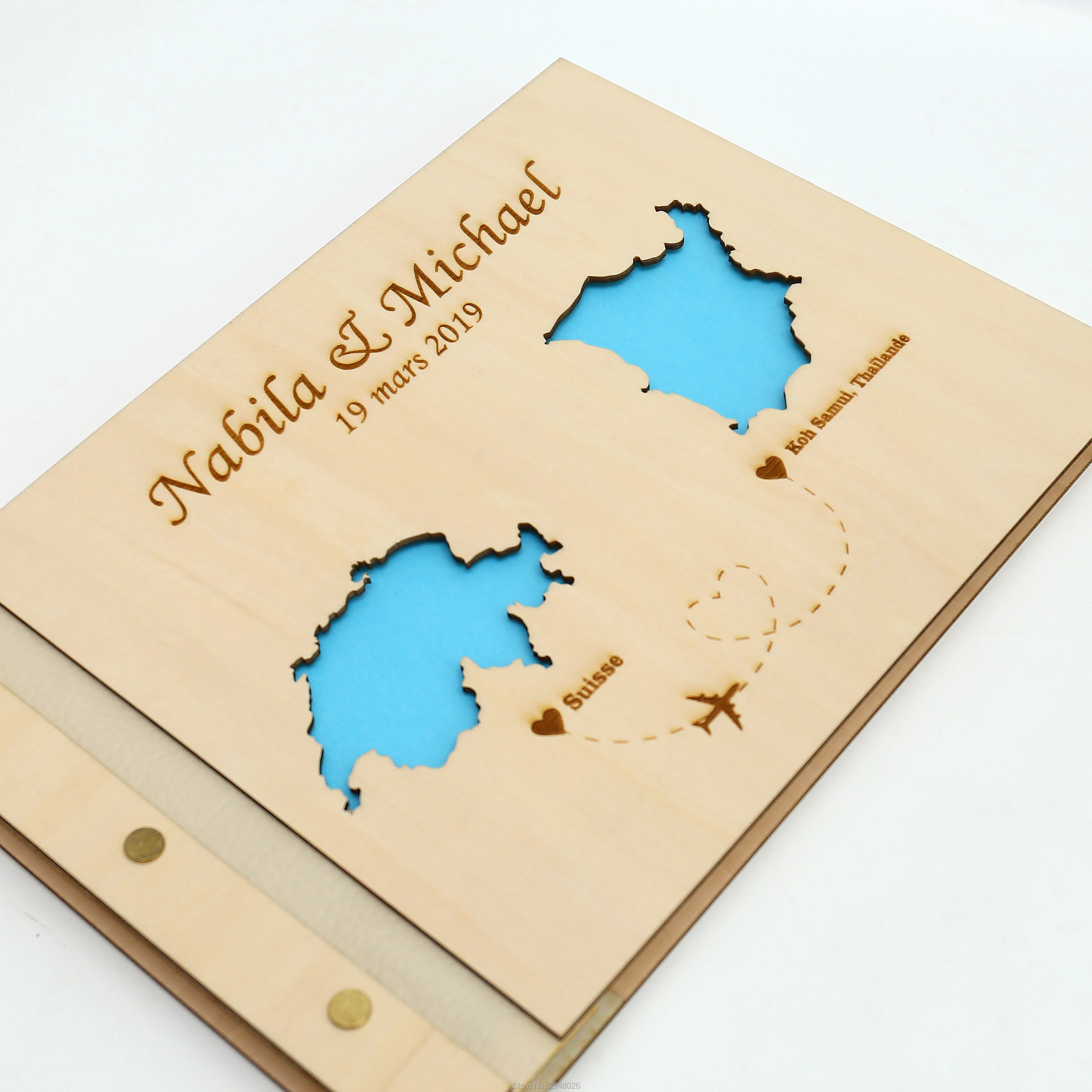 Rustic engraved wedding guestb – Custom Star Map Bewertung und Preis