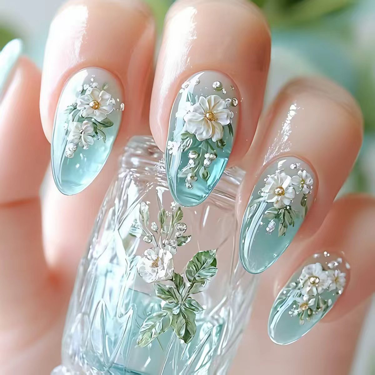 Medium fake nails for women gi – Pressed Flower Art Bewertung und Preis