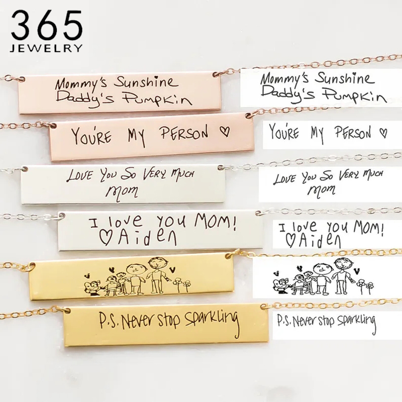 Custom Handwriting Name Bar Pe – Handwriting Necklace Bar Bewertung und Preis