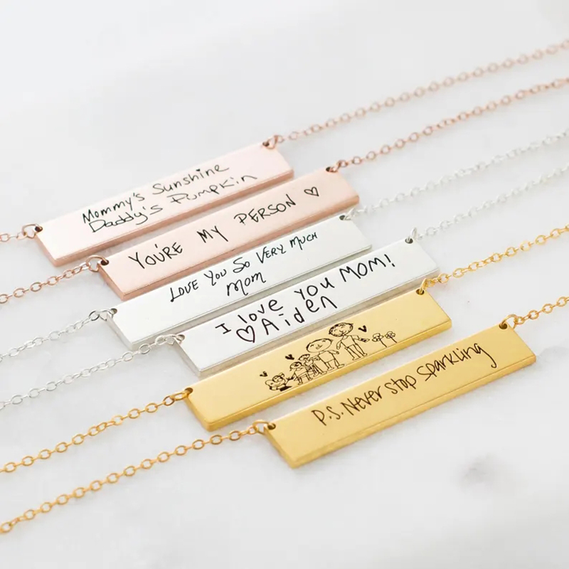 Custom Handwriting Name Bar Pe – Handwriting Necklace Bar Bewertung und Preis