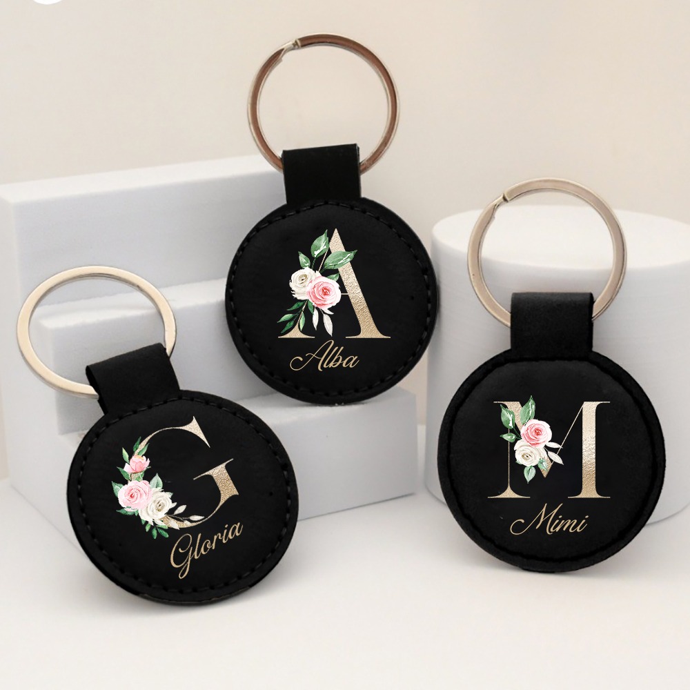 Personalized Initial with Name – Monogram Keychain Leather Bewertung und Preis