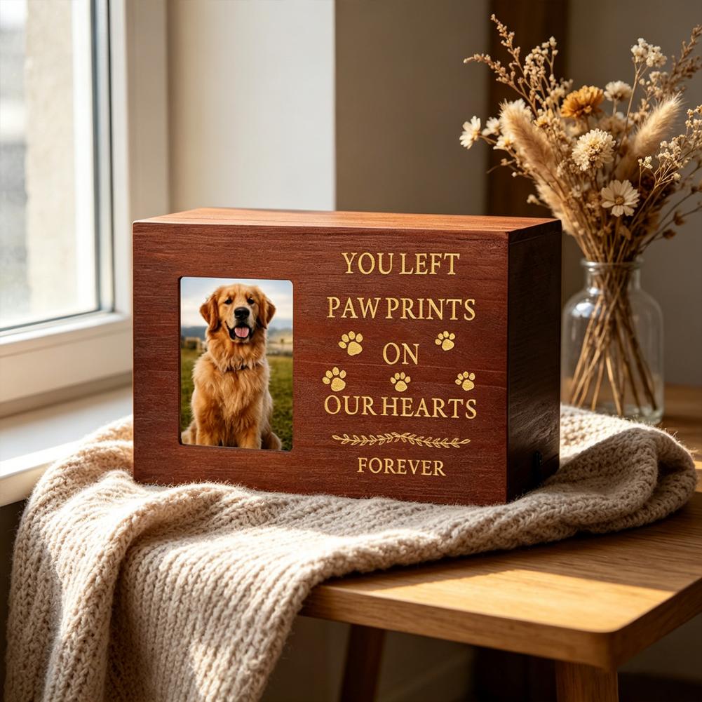 Wooden Pet Urn Solid Wood with – Engraved Wood Frame Bewertung und Preis