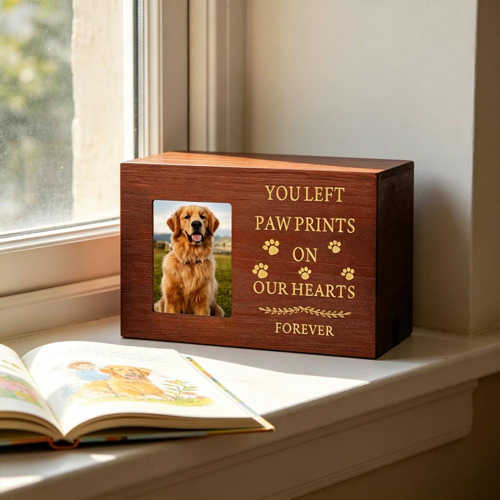 Wooden Pet Urn Solid Wood with – Engraved Wood Frame Bewertung und Preis
