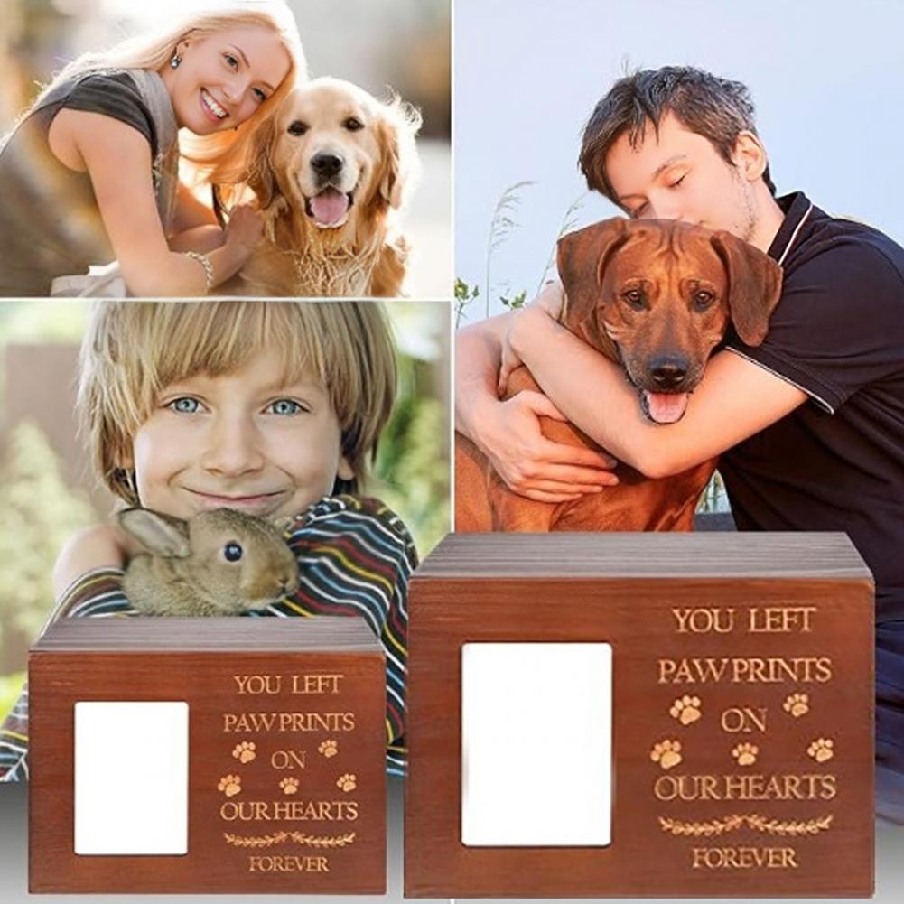 Wooden Pet Urn Solid Wood with – Engraved Wood Frame Bewertung und Preis