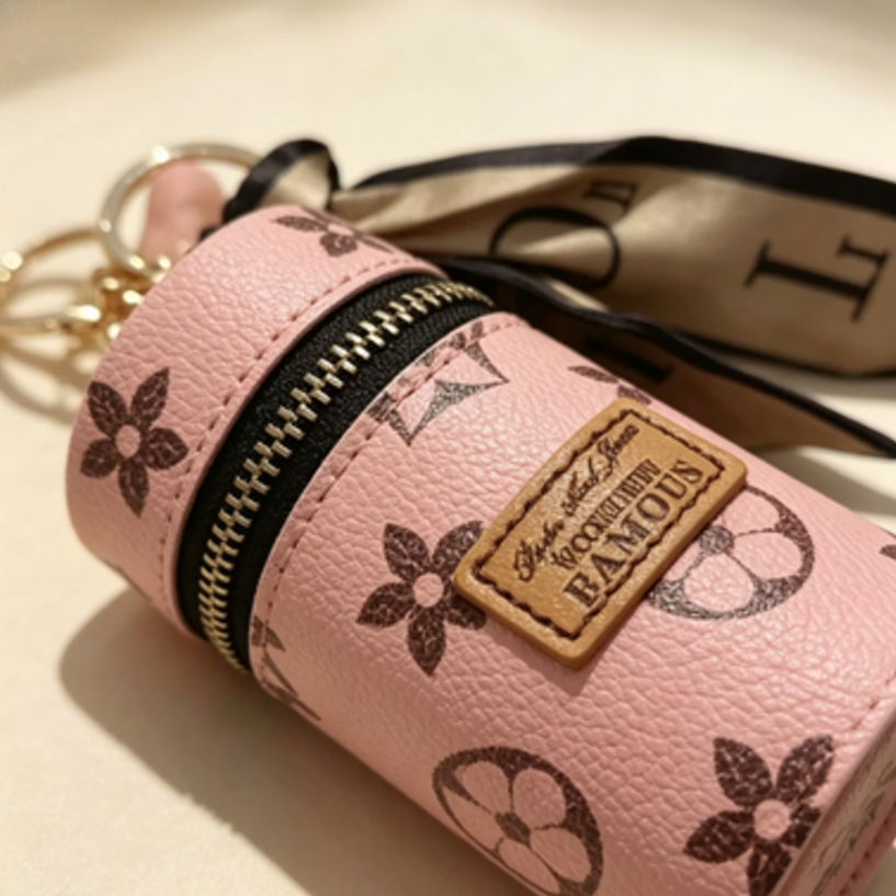 Pink Monogram Floral Print Cyl – Monogram Keychain Leather Bewertung und Preis