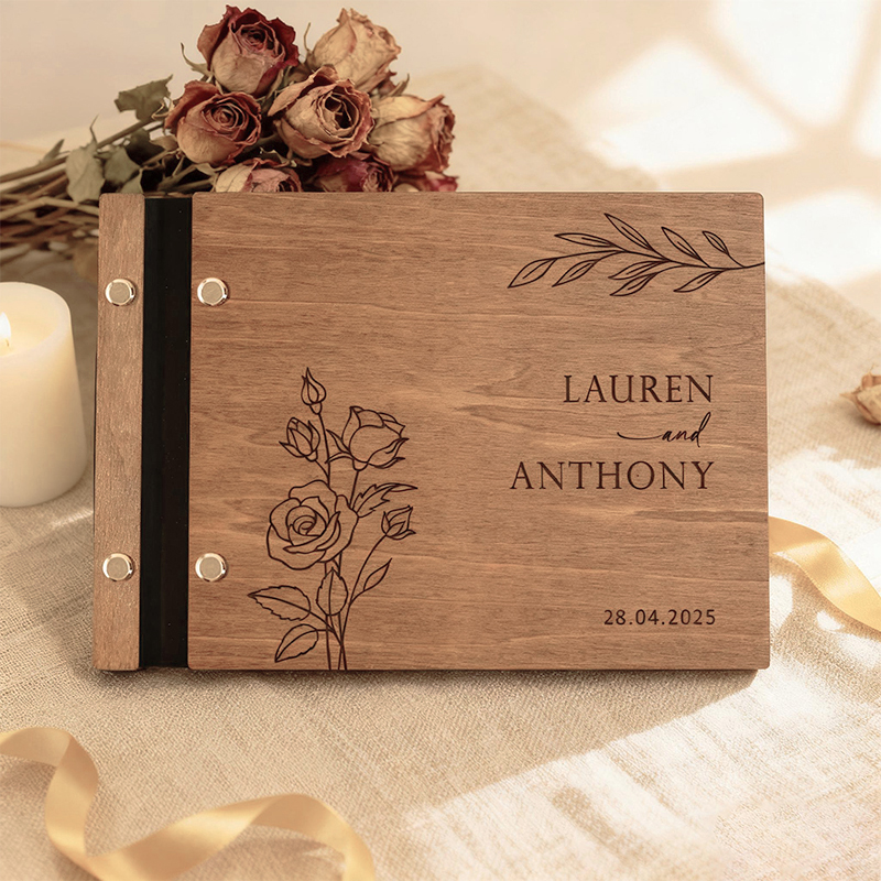 Personalized Wooden Wedding Gu – Custom Photo Book Bewertung und Preis