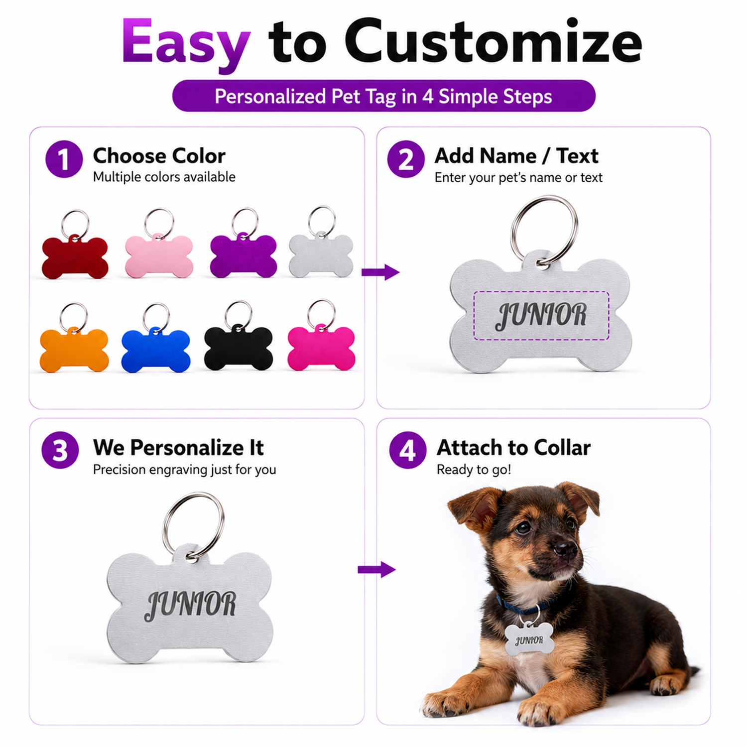 Bone Shaped Custom Name Dog Ta – Pet Portrait Custom Bewertung und Preis